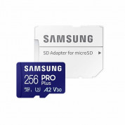 Samsung MicroSD 256GB PRO Plus A2 - microSD памет с SD адаптер за Samsung устройства (клас 10) (подходяща за GoPro, дронове и други)  3