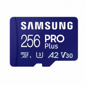 Samsung MicroSD 256GB PRO Plus A2 - microSD памет с SD адаптер за Samsung устройства (клас 10) (подходяща за GoPro, дронове и други) 