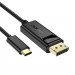 Choetech 4K USB-C to Display Port Cable - кабел с поддръжка на 4K за свързване от USB-C към Display Port (180 см) (черен) 1