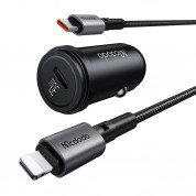 Mcdodo Car Charger 30W USB-C to Lightning Cable (CC-7492) - зарядно за кола с USB-C изход с технология за бързо зареждане и USB-C към Lightning кабел (черен)  1