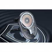 Mcdodo Car Magnetic Wireless Charger 15W (CH-2340) - магнитна поставка за радиатора на кола с безжично зареждане за iPhone с MagSafe (черен-прозрачен)  7