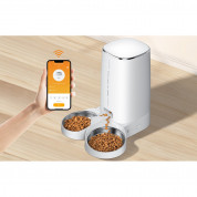 Rojeco 4L Automatic Pet Feeder WiFi Version with Double Bowl - диспенсър за храна с двойна купичка за домашни любимци (бял) 8