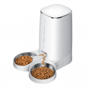 Rojeco 4L Automatic Pet Feeder WiFi Version with Double Bowl - диспенсър за храна с двойна купичка за домашни любимци (бял)