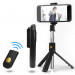 Selfie Stick Telescopic Tripod with Bluetooth Remote K07 - разтегаем безжичен селфи стик и трипод за мобилни телефони (черен) 7