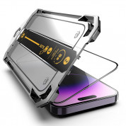 Mobile Origin Screen Guard Full Cover Tempered Glass - стъклено защитно покритие за дисплея на iPhone 14 Pro Max (черен-прозрачен) 7