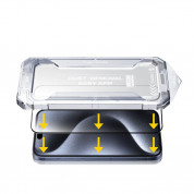 Mobile Origin Screen Guard Full Cover Tempered Glass - стъклено защитно покритие за дисплея на iPhone 15 Plus (черен-прозрачен) 3