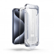 Mobile Origin Screen Guard Full Cover Tempered Glass - стъклено защитно покритие за дисплея на iPhone 15 (черен-прозрачен) 1