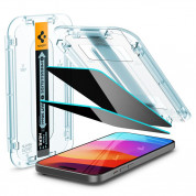 Spigen Glas.Tr Ez Fit Privacy Tempered Glass 2 Pack - 2 броя стъклени защитни покрития с определен ъгъл на виждане за дисплея за iPhone 15 Plus