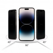 Hofi Anti-Spy Pro Plus Full Screen Tempered Glass - калено стъклено защитно покритие с определен ъгъл на виждане за дисплея на Samsung Galaxy S23 FE (черен-прозрачен) 1