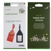 4smarts Luggage Tag Leather Case - комплект от 2 броя етикет (таг) за багаж от изкуствена кожа, с отделение за Apple AirTag (черен и оранжев) 3