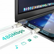 4smarts PremiumCord USB-C to USB-C Cable 60W Set incl. Digit Adapter and Coupler - комплект 3 броя изключително здрави и качествени плетени USB-C кабели за устройства с USB-C порт (бял) 3