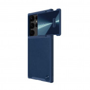 Nillkin CamShield Leather S Case - хибриден удароустойчив кожен кейс за Samsung Galaxy S23 Ultra (син) 3