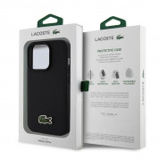 Lacoste Iconic Petit Pique Logo MagSafe Case - дизайнерски кожен кейс с MagSafe за iPhone 15 Pro (черен) 5