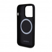 Lacoste Iconic Petit Pique Logo MagSafe Case - дизайнерски кожен кейс с MagSafe за iPhone 15 Pro (черен) 4