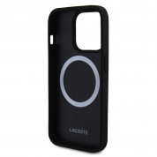Lacoste Iconic Petit Pique Logo MagSafe Case - дизайнерски кожен кейс с MagSafe за iPhone 15 Pro Max (черен) 4