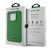 Lacoste Iconic Petit Pique Logo MagSafe Case - дизайнерски кожен кейс с MagSafe за iPhone 15 Pro Max (зелен) 5