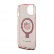 Hello Kitty IML Ringstand Glitter Kitty Head MagSafe Case - хибриден удароустойчив кейс с MagSafe за iPhone 15 (розов-прозрачен) 5