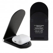 Karl Lagerfeld Choupette NFT Aluminum Wireless Magsafe Charger 15W - дизайнерска двойна поставка (пад) за безжично зареждане за iPhone с Magsafe и Qi съвместими мобилни устройства (черен) 2