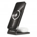 Karl Lagerfeld Ikonic NFT Aluminum Wireless Magsafe Charger 15W - дизайнерска двойна поставка (пад) за безжично зареждане за iPhone с Magsafe и Qi съвместими мобилни устройства (черен) 5