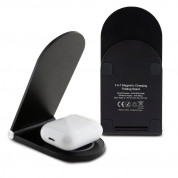 Karl Lagerfeld Ikonic NFT Aluminum Wireless Magsafe Charger 15W - дизайнерска двойна поставка (пад) за безжично зареждане за iPhone с Magsafe и Qi съвместими мобилни устройства (черен) 2