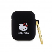 Hello Kitty AirPods Liquid Silicone 3D Kitty Head Logo Case for Apple AirPods & Apple AirPods 2 (black)