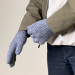 HR Braided Gloves with cut-outs for fingers - плетени зимни ръкавици с изрязани отвори за тъч екрани (сив) 2