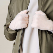 HR Braided Gloves with cut-outs for fingers - плетени зимни ръкавици с изрязани отвори за тъч екрани (розов) 3