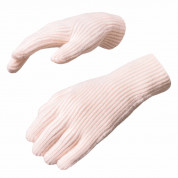 HR Braided Gloves with cut-outs for fingers - плетени зимни ръкавици с изрязани отвори за тъч екрани (розов)