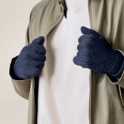 HR Braided Gloves with cut-outs for fingers - плетени зимни ръкавици с изрязани отвори за тъч екрани (черен) 2