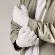 HR Braided Gloves with cut-outs for fingers - плетени зимни ръкавици с изрязани отвори за тъч екрани (бежов) 5