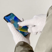 HR Braided Gloves with cut-outs for fingers - плетени зимни ръкавици с изрязани отвори за тъч екрани (бежов) 4