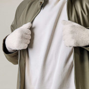HR Braided Gloves with cut-outs for fingers - плетени зимни ръкавици с изрязани отвори за тъч екрани (бежов) 2