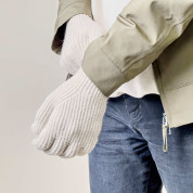 HR Braided Gloves with cut-outs for fingers - плетени зимни ръкавици с изрязани отвори за тъч екрани (бежов) 1