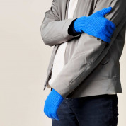 HR Braided Gloves with cut-outs for fingers - плетени зимни ръкавици с изрязани отвори за тъч екрани (син) 4