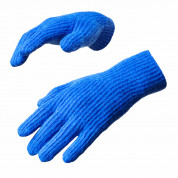 HR Braided Gloves with cut-outs for fingers - плетени зимни ръкавици с изрязани отвори за тъч екрани (син)
