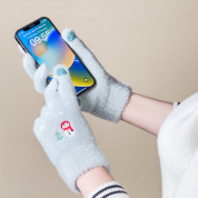 HR Women Braided Gloves - плетени зимни ръкавици за тъч екрани (син) 5