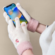 HR Women Braided Gloves - плетени зимни ръкавици за тъч екрани (бял) 5