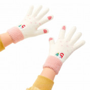 HR Women Braided Gloves - плетени зимни ръкавици за тъч екрани (бял)