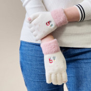 HR Women Braided Gloves - плетени зимни ръкавици за тъч екрани (бял) 2