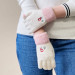 HR Women Braided Gloves - плетени зимни ръкавици за тъч екрани (бял) 3