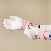 HR Women Braided Gloves - плетени зимни ръкавици за тъч екрани (бял) 4