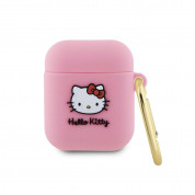 Hello Kitty AirPods Liquid Silicone 3D Kitty Head Logo Case for Apple AirPods & Apple AirPods 2 (pink)