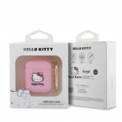 Hello Kitty AirPods Liquid Silicone 3D Kitty Head Logo Case for Apple AirPods & Apple AirPods 2 (pink) 2