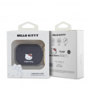 Hello Kitty AirPods Liquid Silicone 3D Kitty Head Logo Case - силиконов калъф с карабинер за Apple AirPods Pro (черен) 2