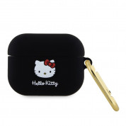 Hello Kitty AirPods Liquid Silicone 3D Kitty Head Logo Case for Apple AirPods Pro (black)