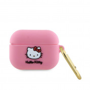 Hello Kitty AirPods Liquid Silicone 3D Kitty Head Logo Case for Apple AirPods Pro (pink)