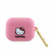 Hello Kitty AirPods Liquid Silicone 3D Kitty Head Logo Case - силиконов калъф с карабинер за Apple AirPods Pro (розов) 1
