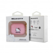 Hello Kitty AirPods Liquid Silicone 3D Kitty Head Logo Case - силиконов калъф с карабинер за Apple AirPods Pro (розов) 2