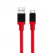 Tactical Fat Man USB-A to USB-C Cable 60W - здрав кабел с бързо зареждане за устройства с USB-C порт (100 см) (червен)