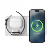 Nomad Base One Max 3in1 MagSafe Qi Charger 15W - тройна поставка (пад) за безжично зареждане за iPhone с Magsafe, Apple Watch и AirPods (сребрист) 5